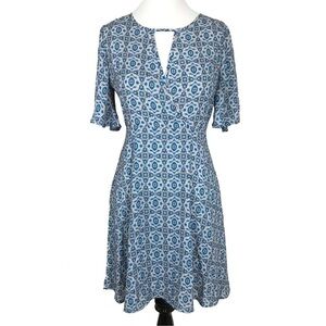 Lush Floral Hearts Flutter Sleeve Dress Size SMALL Retro